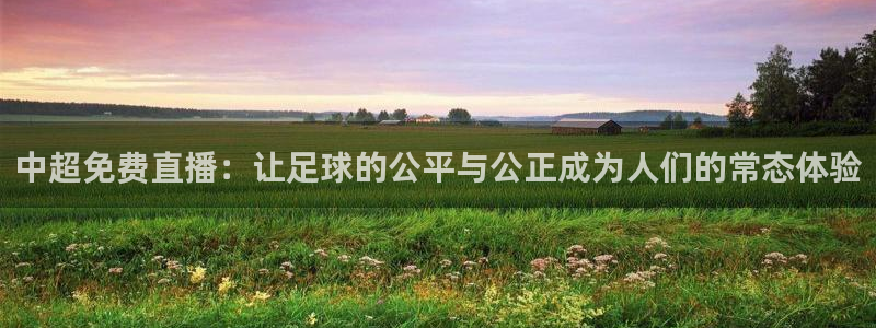 360体育直播最用心的直播：中超免费直播：让足球的公平与公正成为人们的常态体验